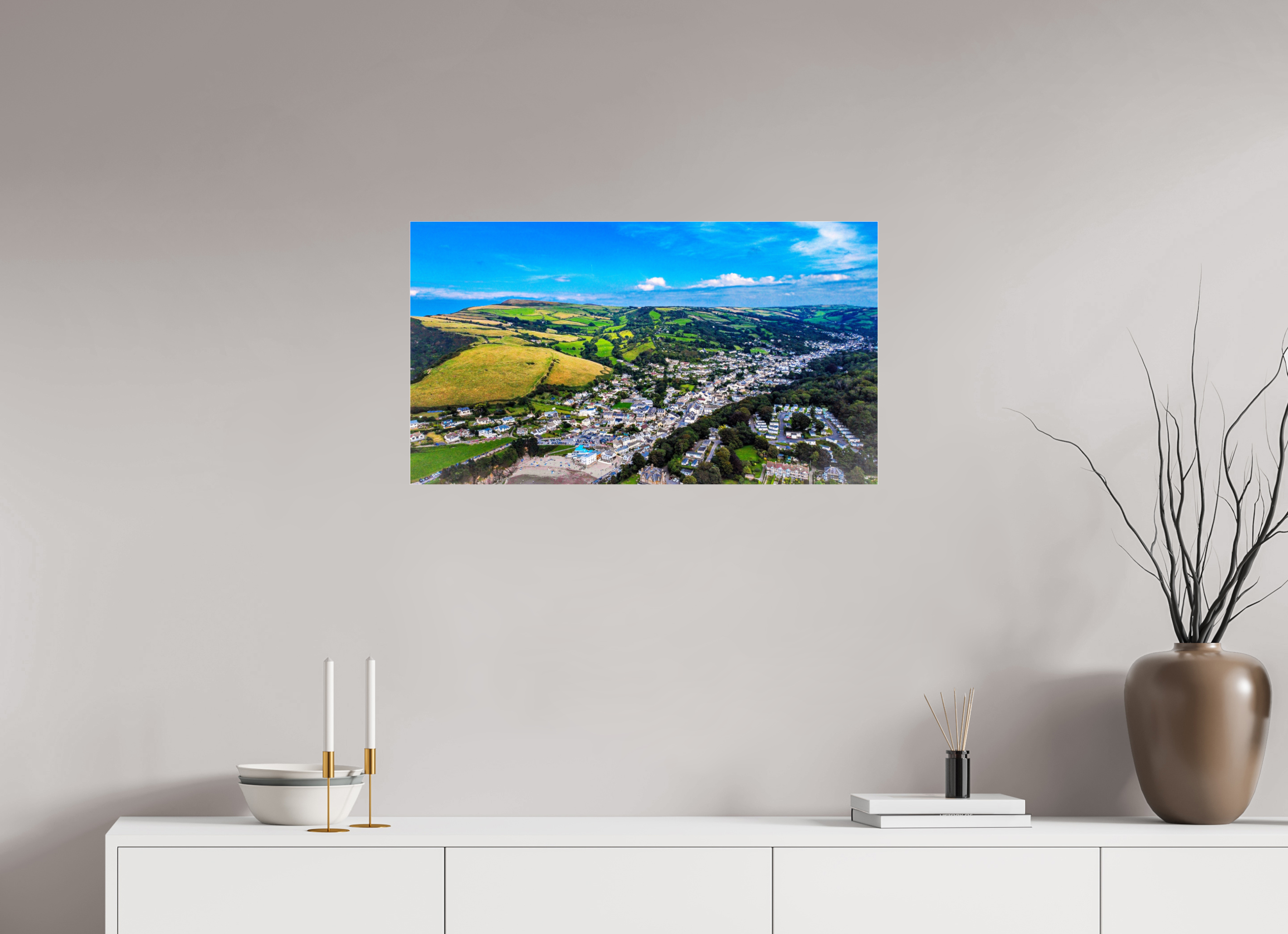 80 x 45 cm, Photo Print Under Acrylic Glass Devon - Sandaway Beach
