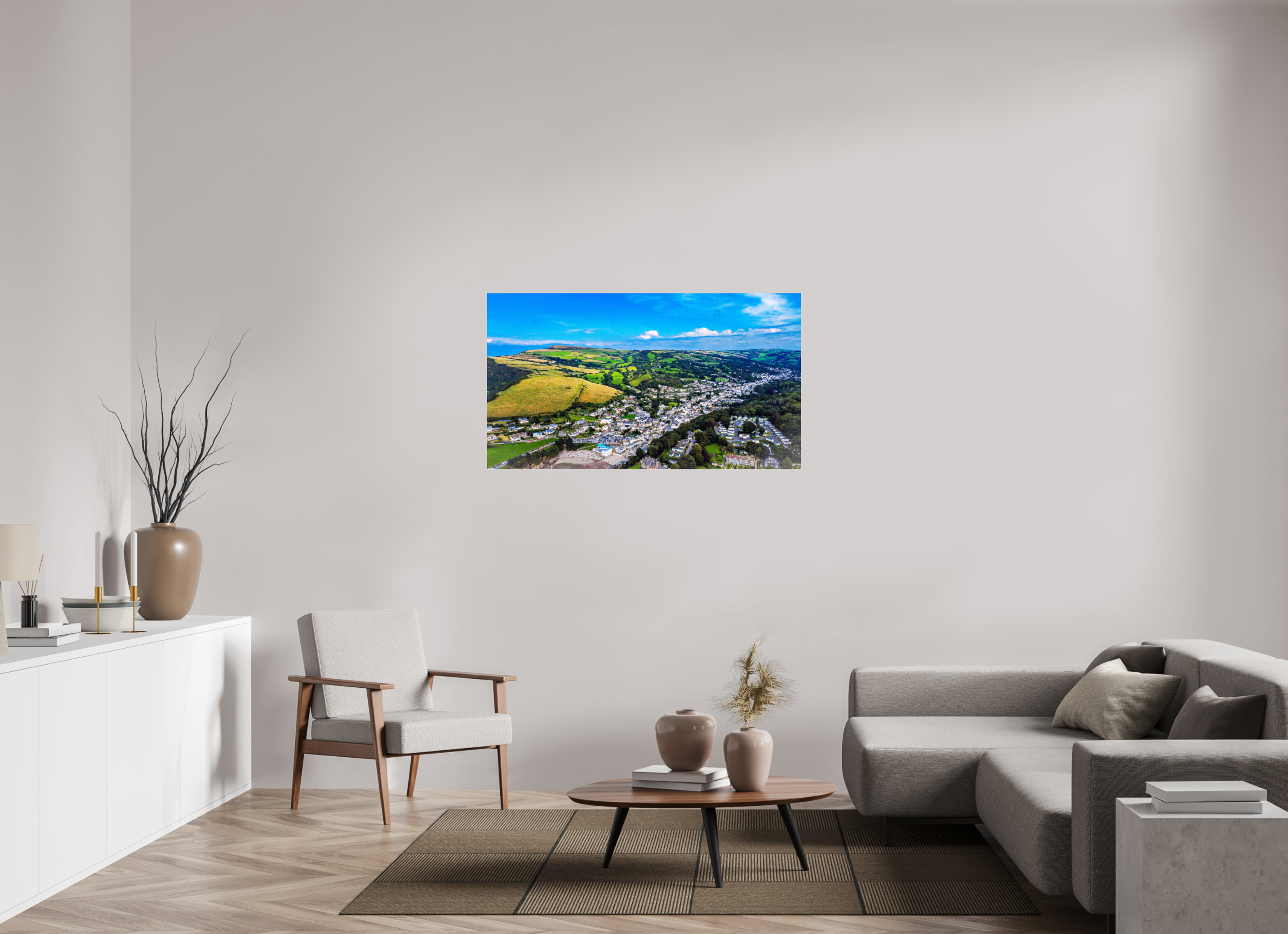 128 x 72 cm, Photo Print Under Acrylic Glass Devon - Sandaway Beach