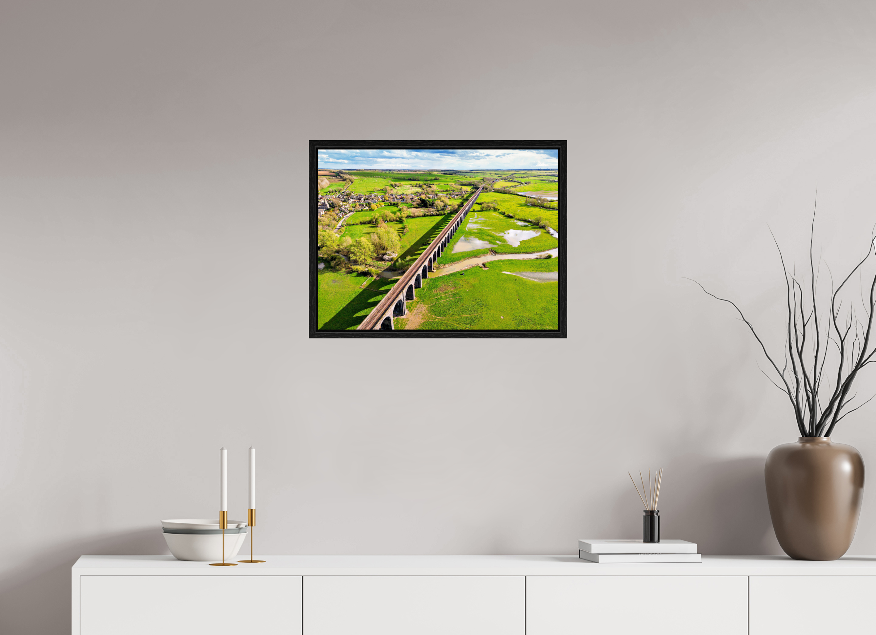 60 x 45 cm, Floater Frame Harringworth Viaduct UK