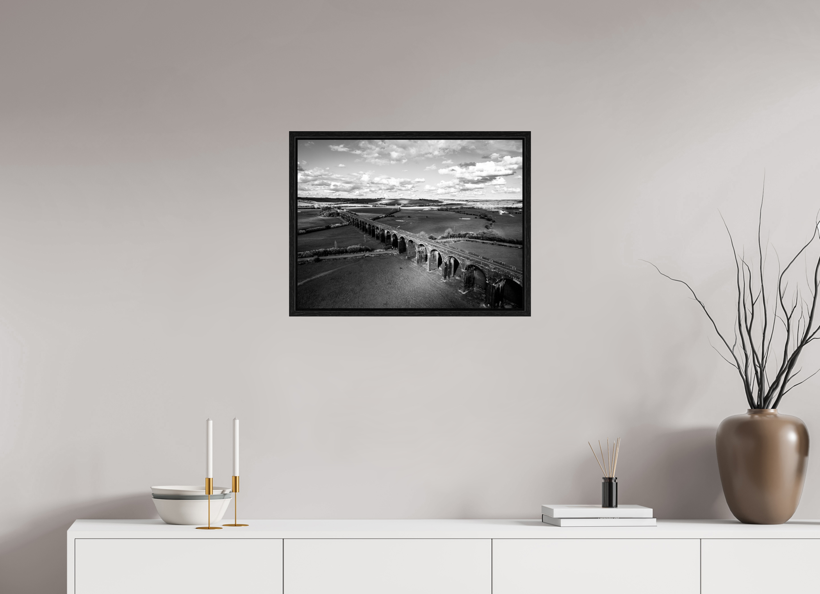 60 x 45 cm, Floater Frame Harringworth Viaduct UK