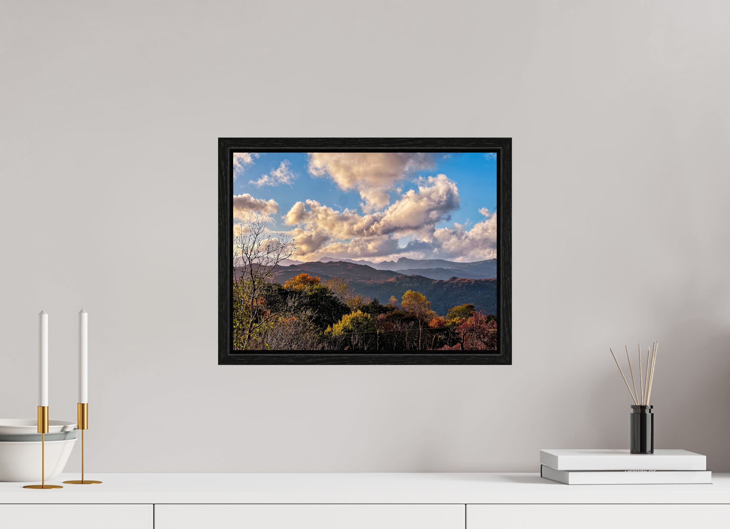 40 x 30 cm, Floater Frame Hill Top on Acrylic Glass