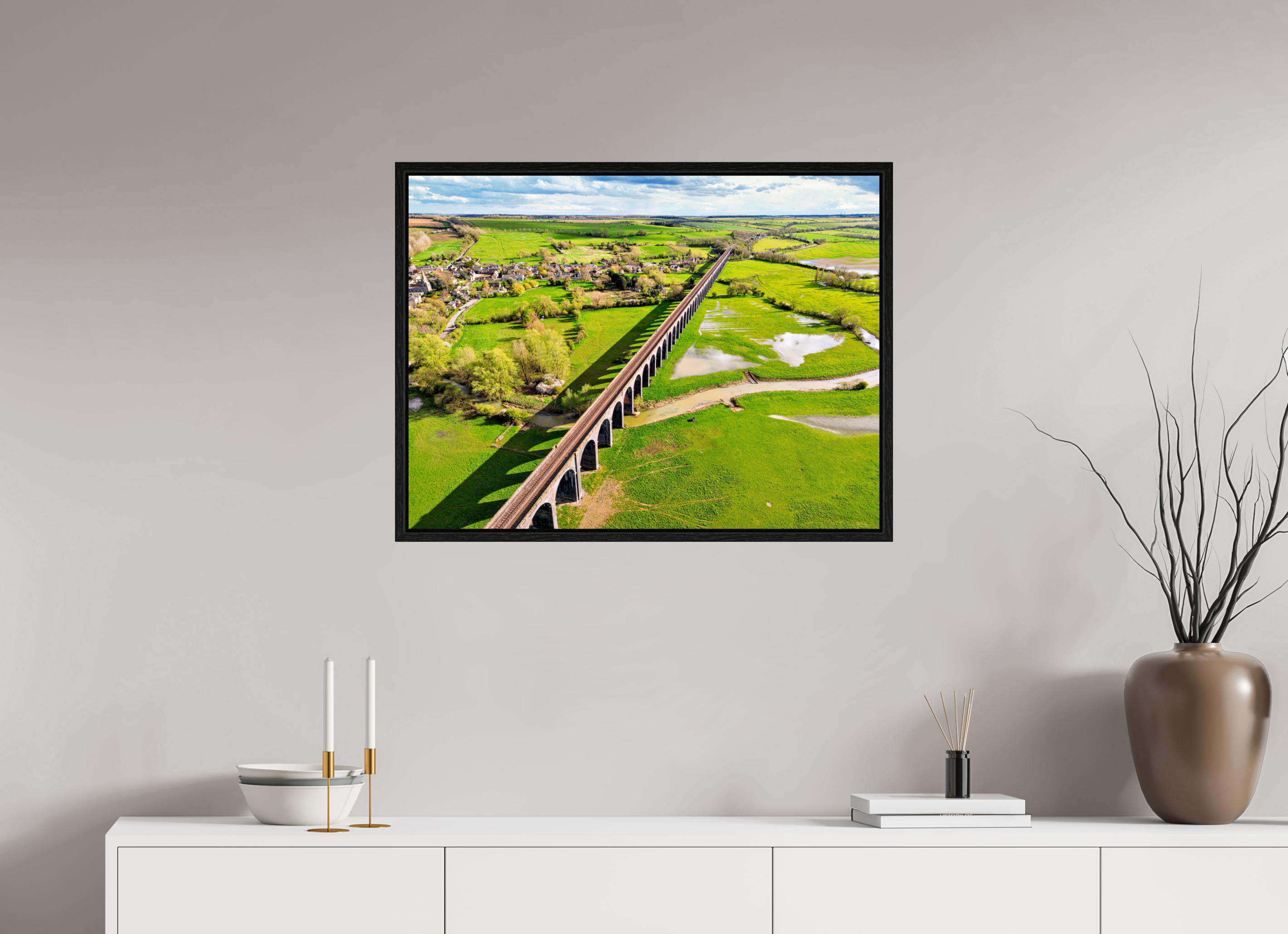 80 x 60 cm, Floater Frame Harringworth Viaduct UK