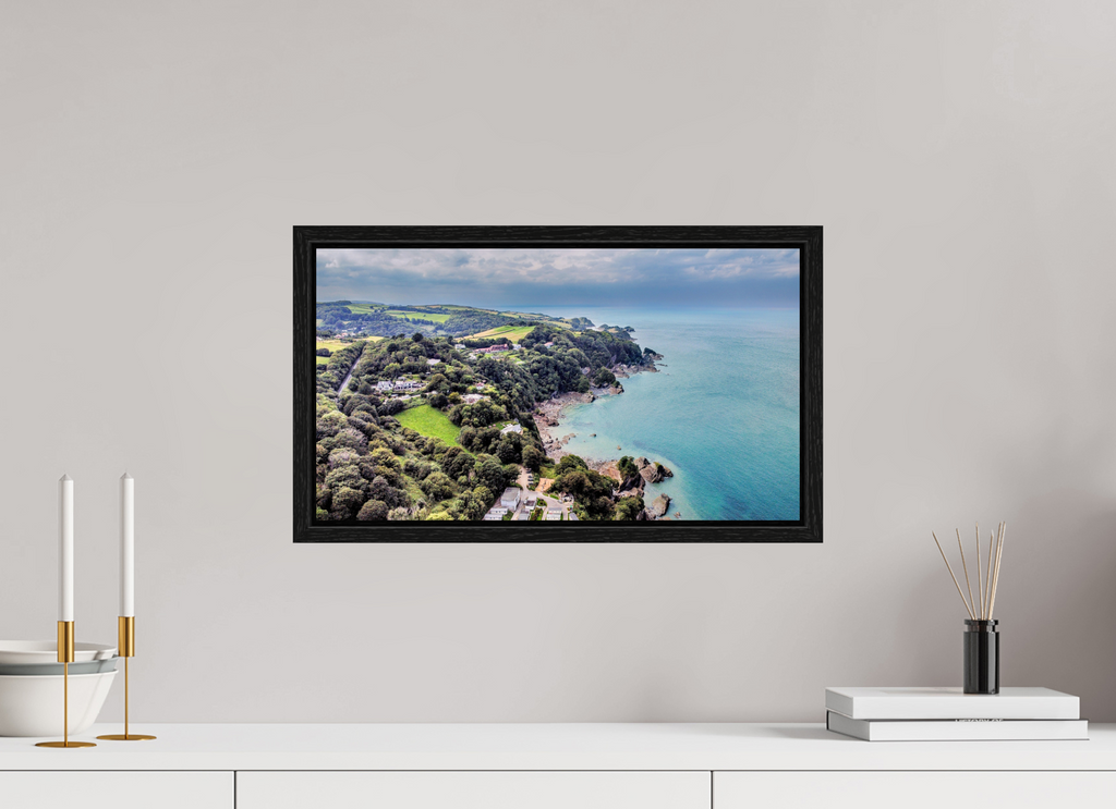 48 x 27 cm, Floater Frame Devon - Sandaway Beach