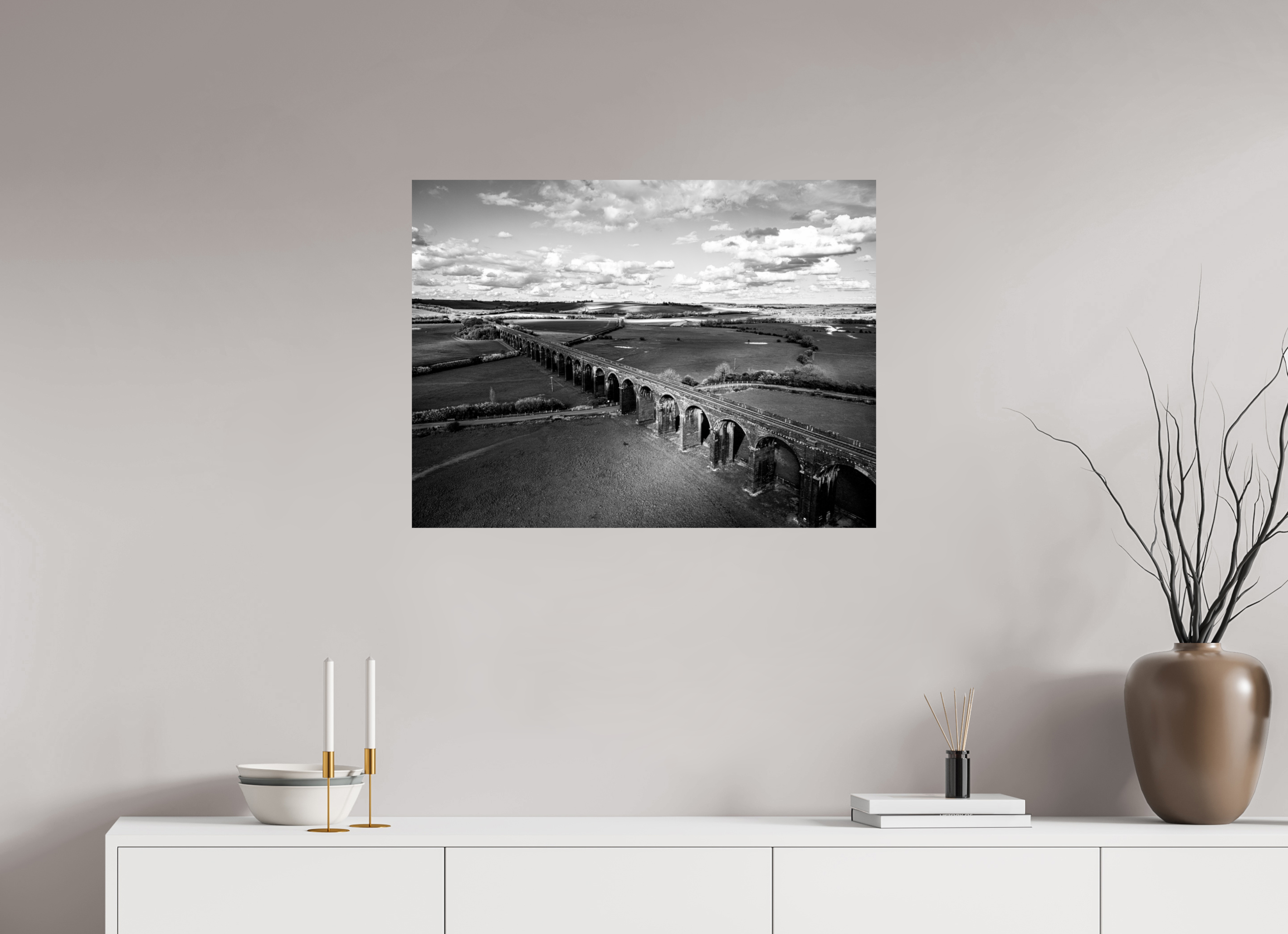 80 x 60 cm, Photo Print On Fuji Crystal DP II Harringworth Viaduct UK
