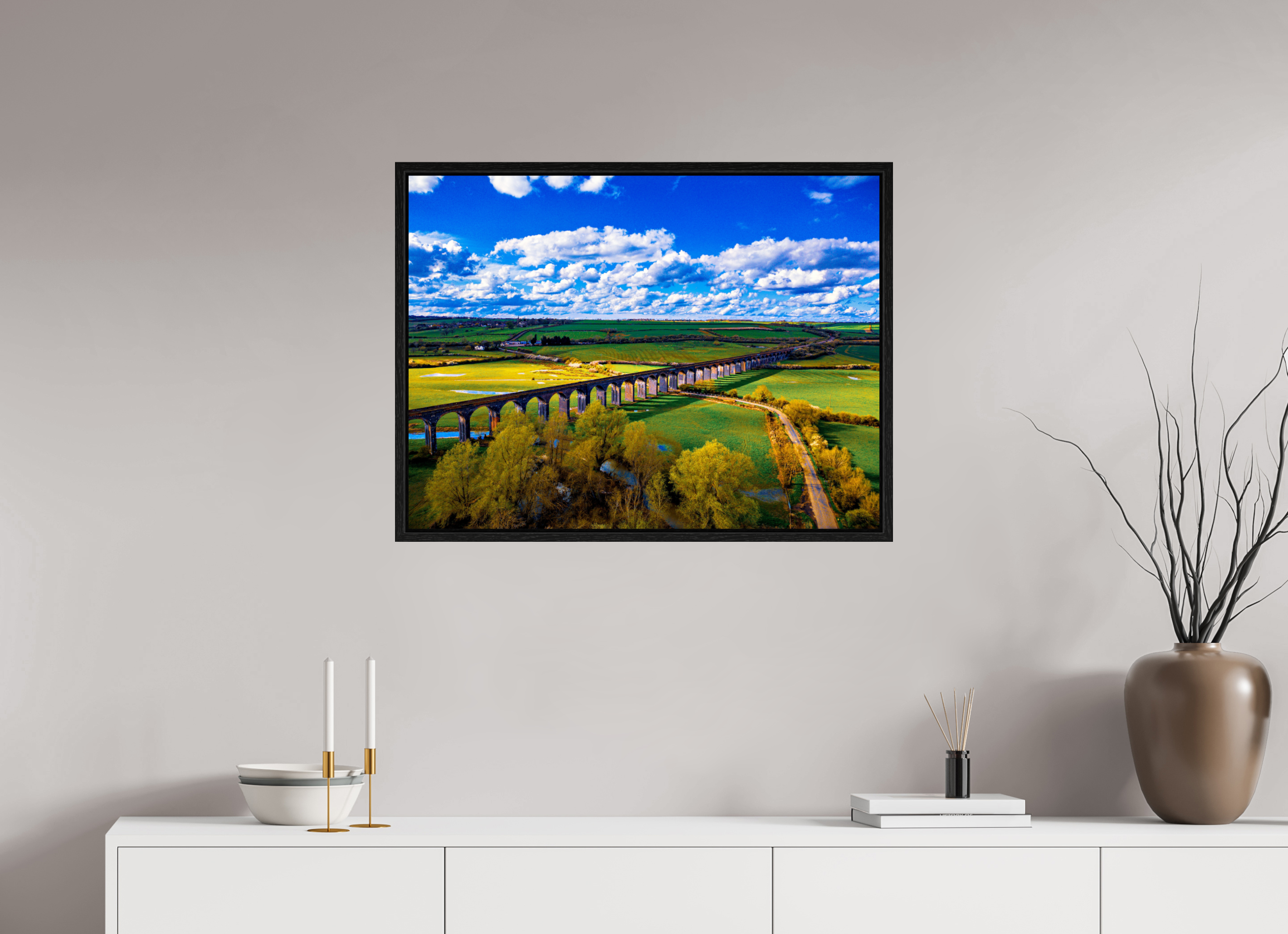 80 x 60 cm, Floater Frame Harringworth Viaduct UK