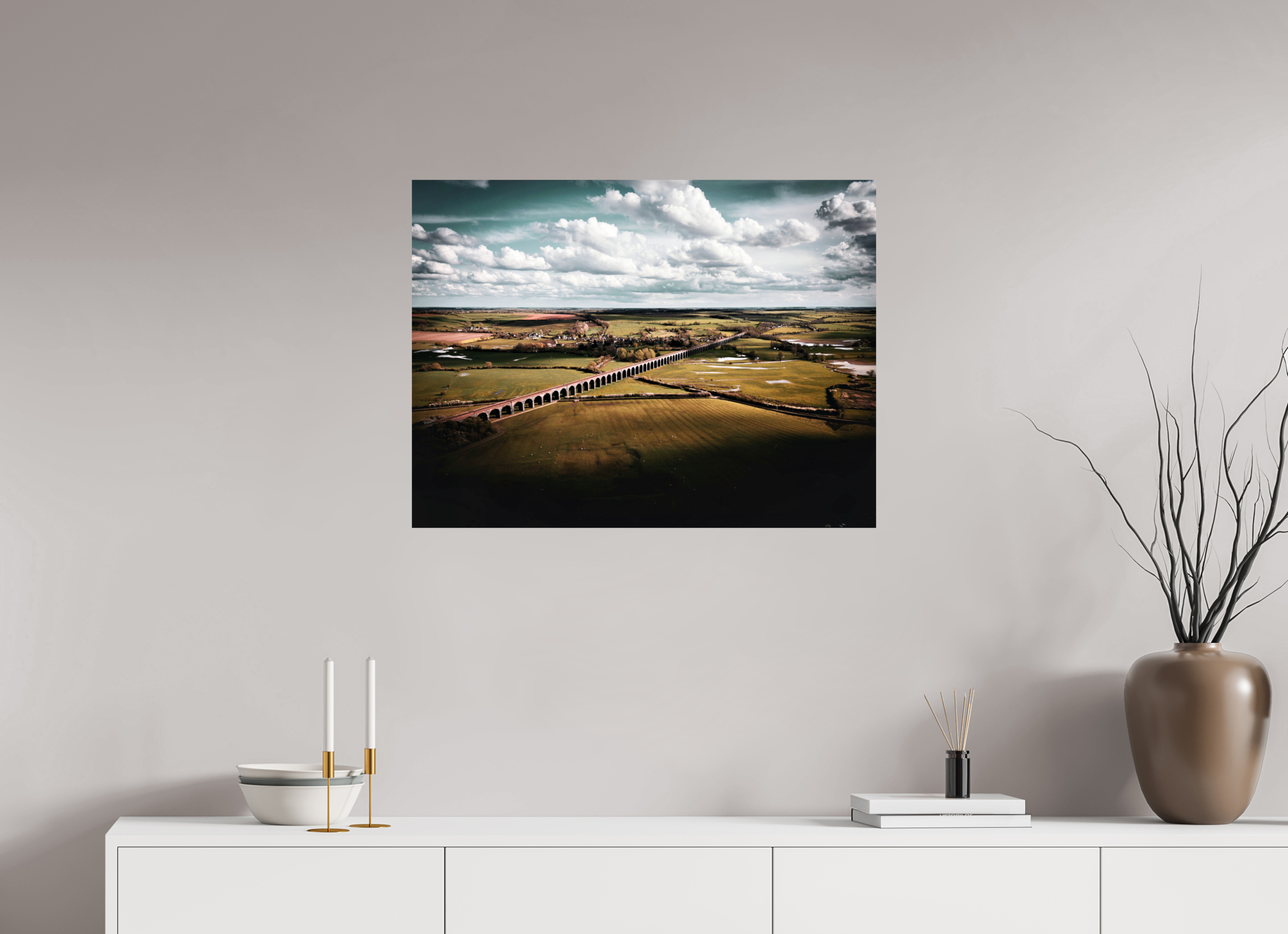 80 x 60 cm, Photo Print On Fuji Crystal DP II Harringworth Viaduct UK