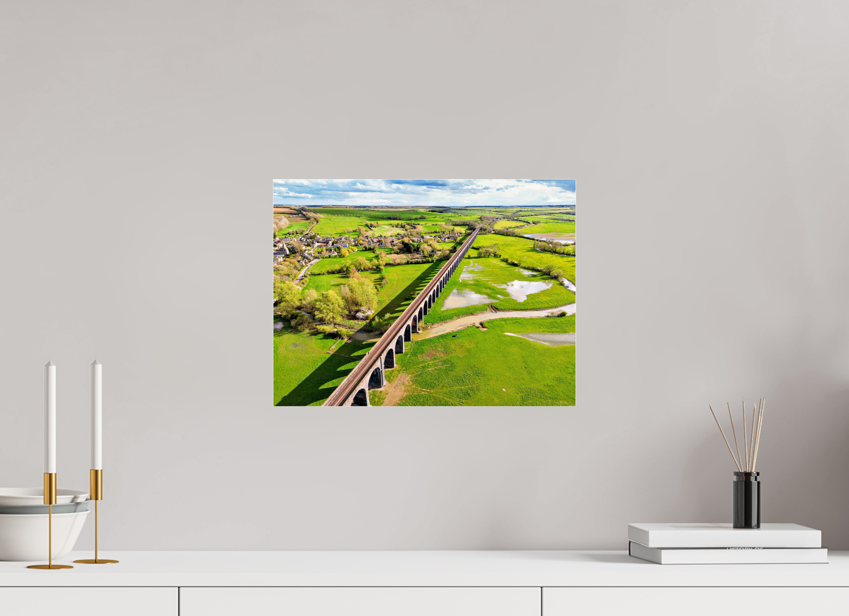 40 x 30 cm, Photo Print Under Acrylic Glass Harringworth Viaduct UK