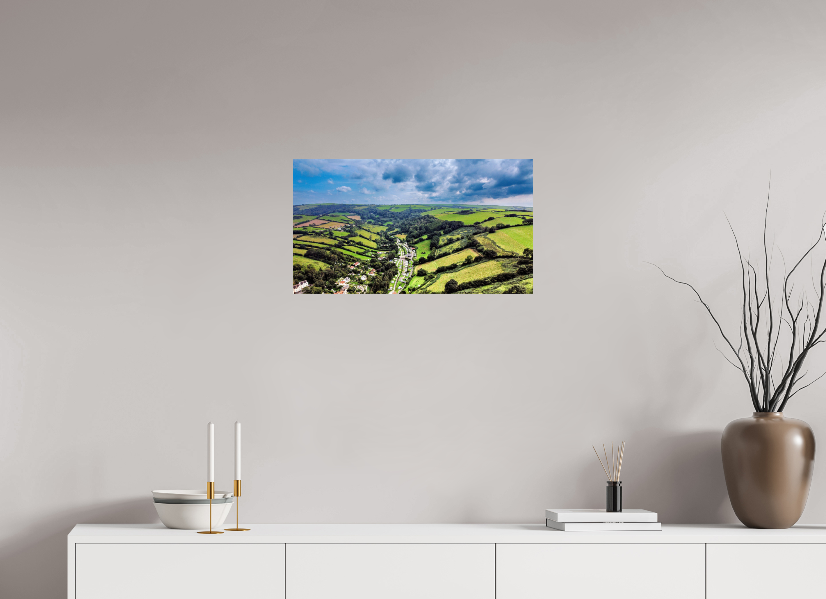 64 x 36 cm, Photo Print Under Acrylic Glass Devon - Sandaway Beach