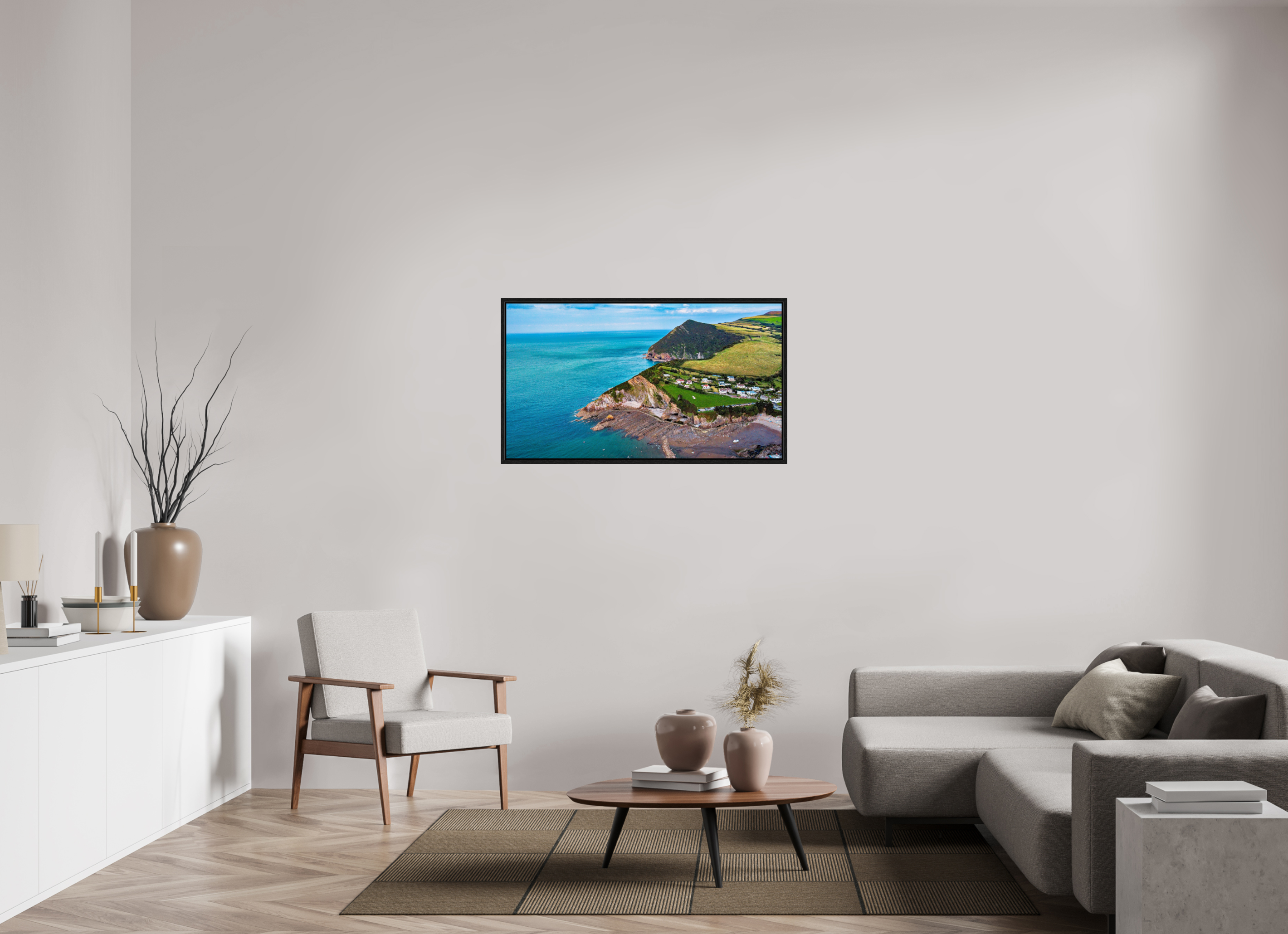 112 x 63 cm, Floater Frame Devon - Sandaway Beach
