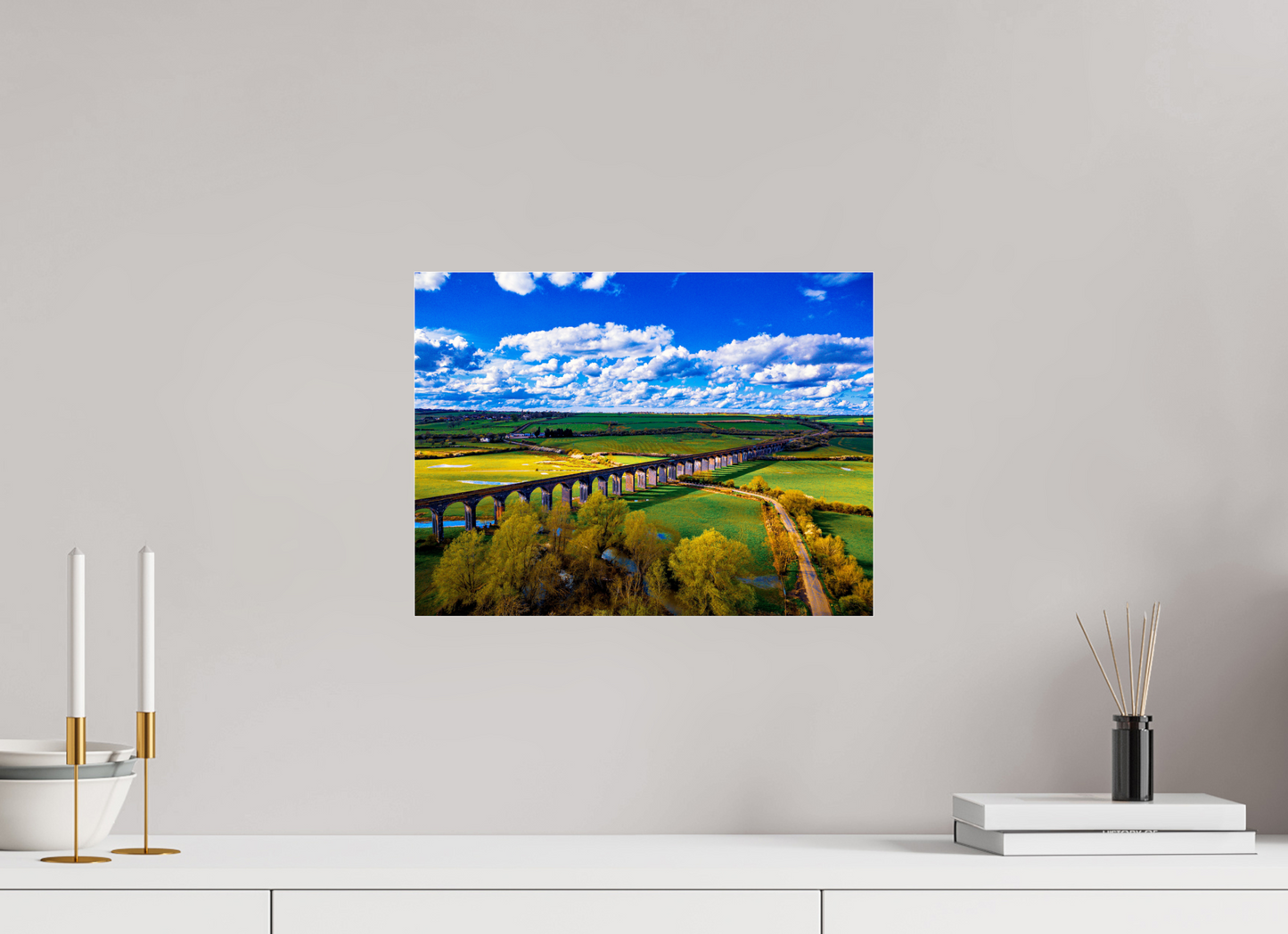 40 x 30 cm, Photo Print Under Acrylic Glass Harringworth Viaduct UK