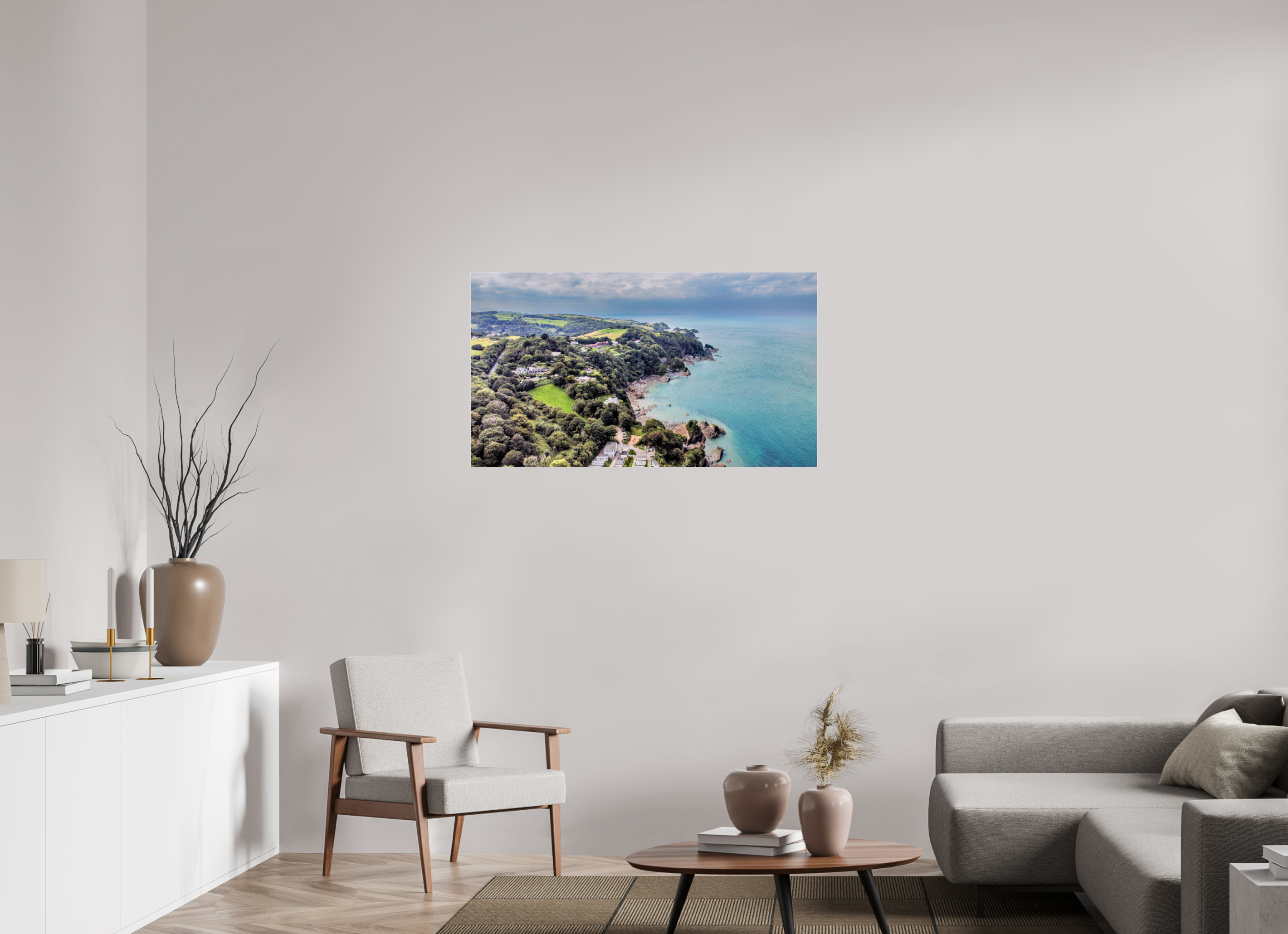 112 x 63 cm, Photo Print Under Acrylic Glass Devon - Sandaway Beach