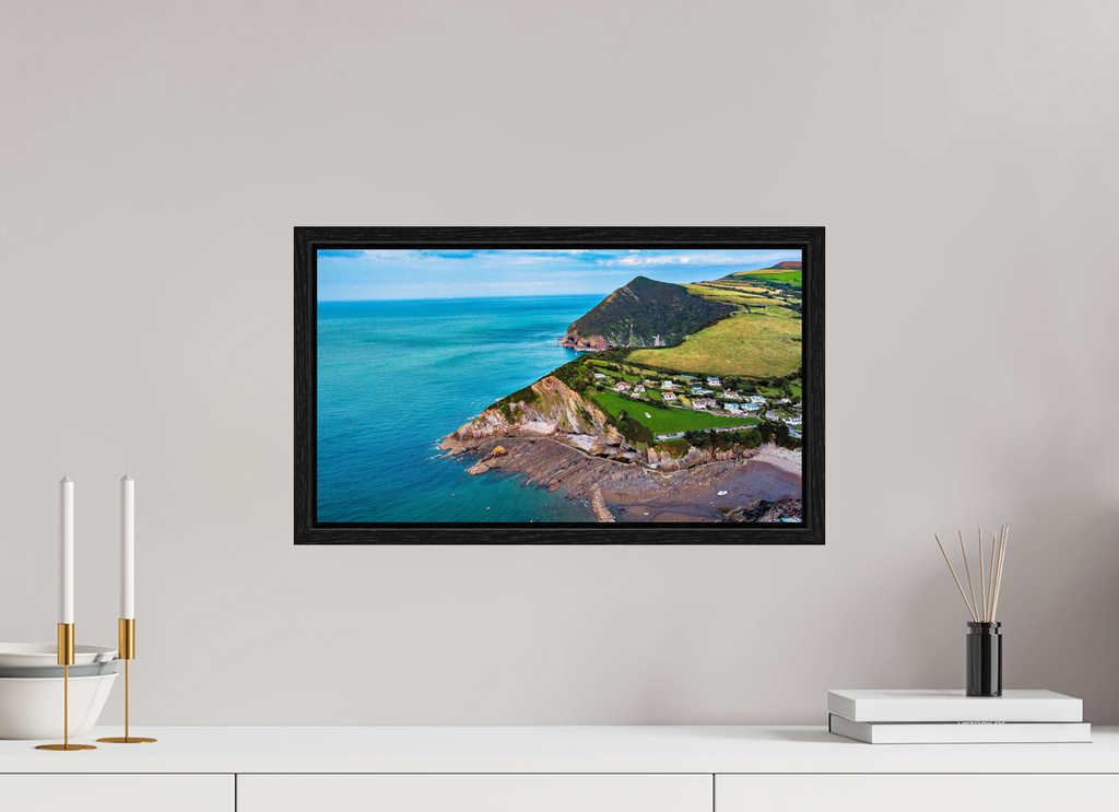 48 x 27 cm, Floater Frame Devon - Sandaway Beach