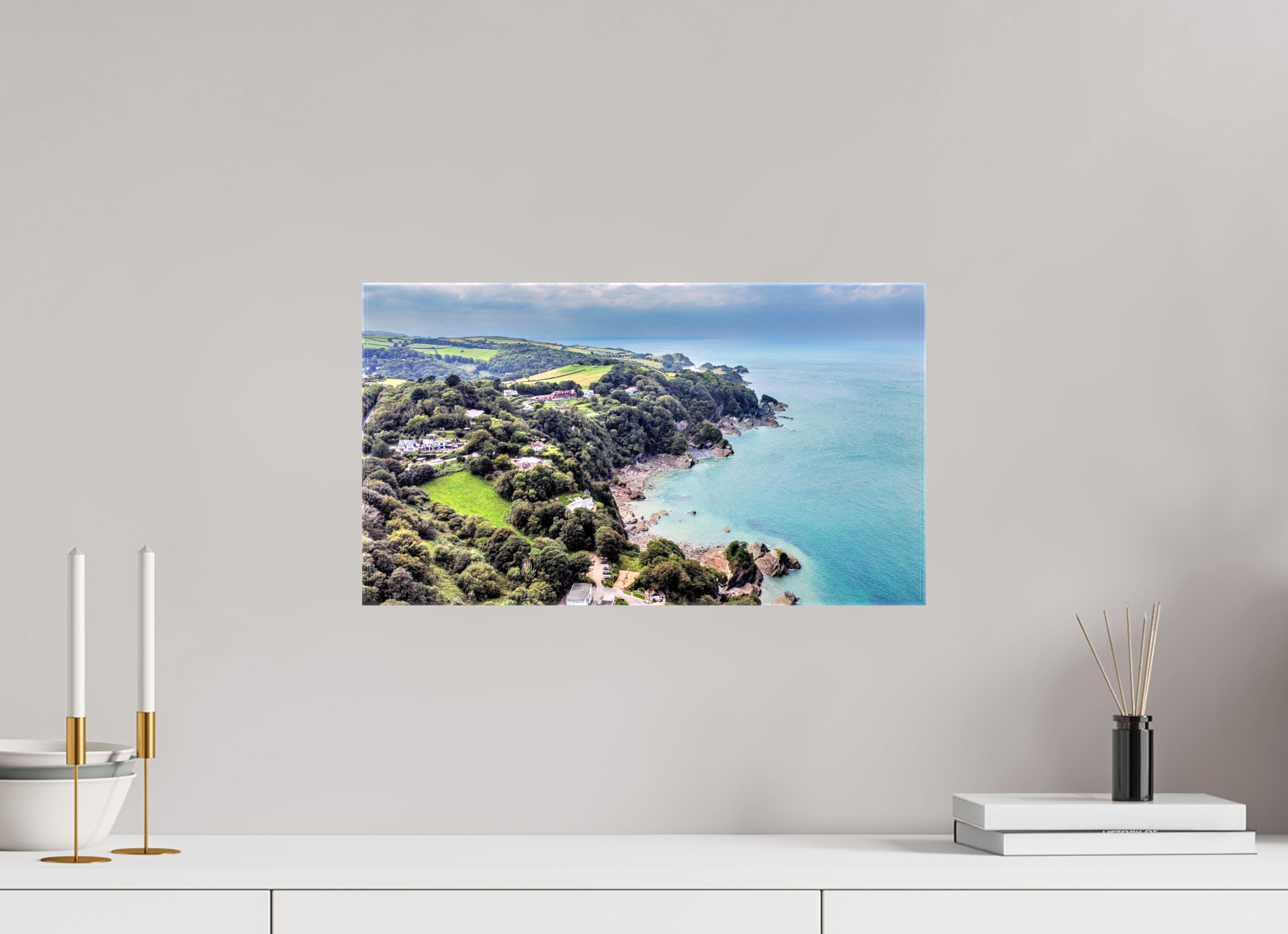 48 x 27 cm, Canvas Devon - Sandaway Beach