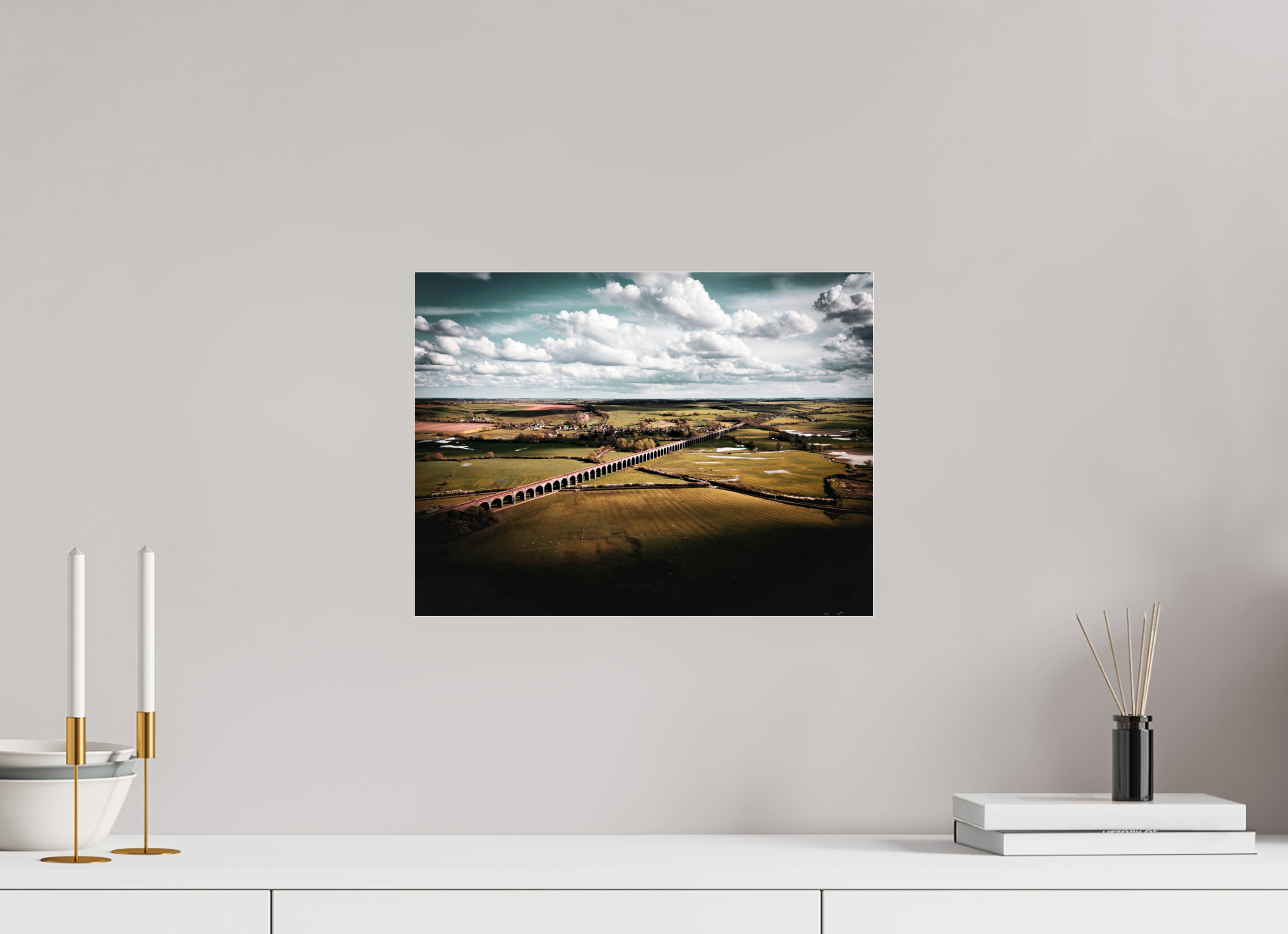 40 x 30 cm, Photo Print Under Acrylic Glass Harringworth Viaduct UK