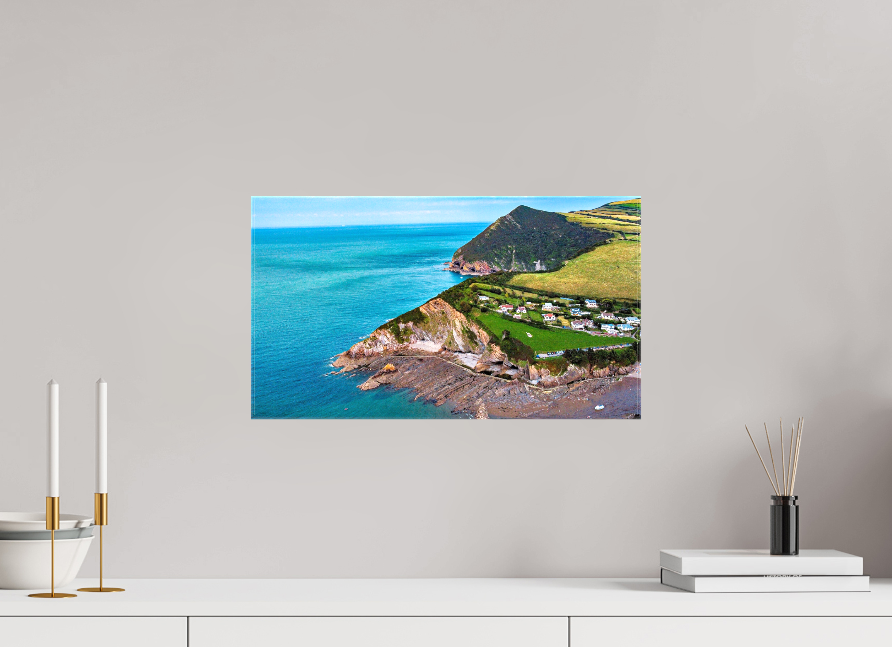 48 x 27 cm, Canvas Devon - Sandaway Beach