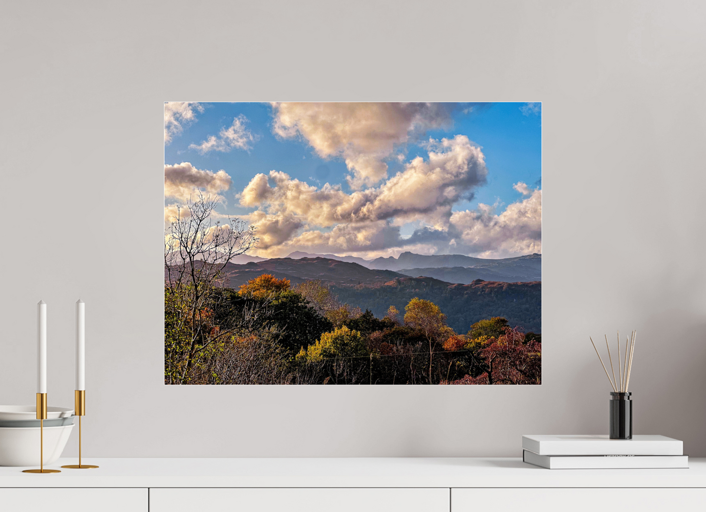 60 x 45 cm, Photo Print Under Acrylic Glass Hill Top on Acrylic Glass