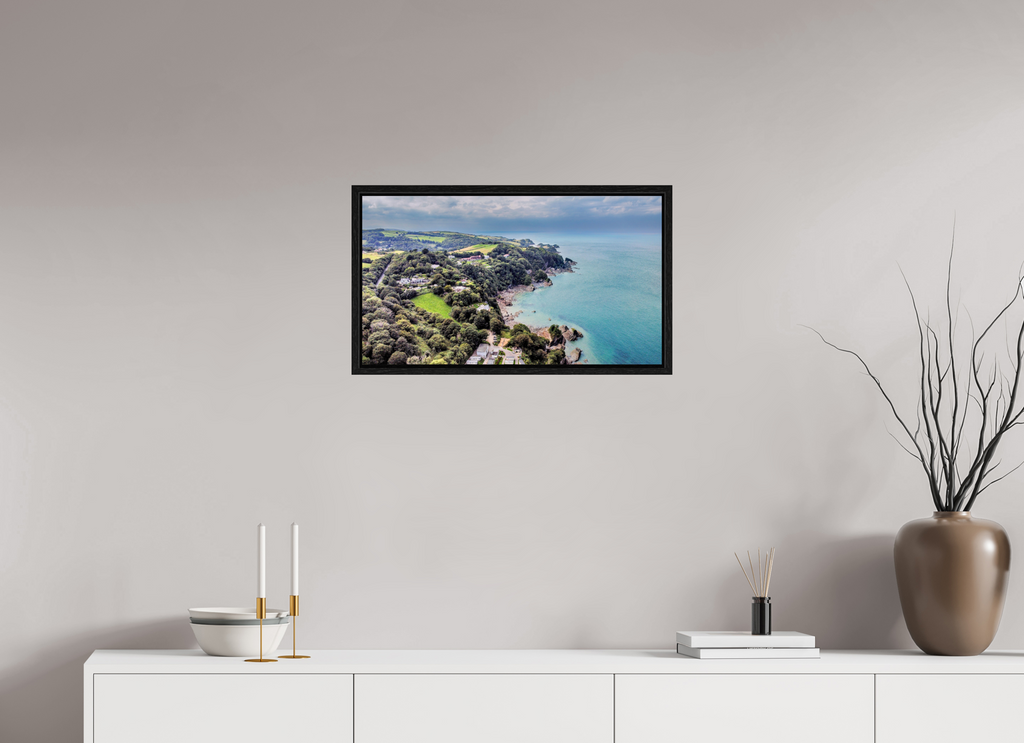 64 x 36 cm, Floater Frame Devon - Sandaway Beach
