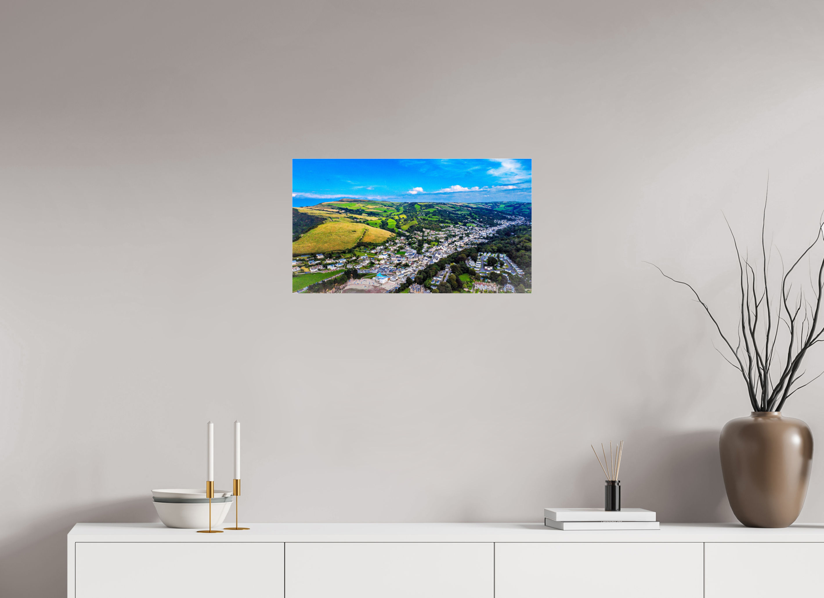 64 x 36 cm, Photo Print Under Acrylic Glass Devon - Sandaway Beach