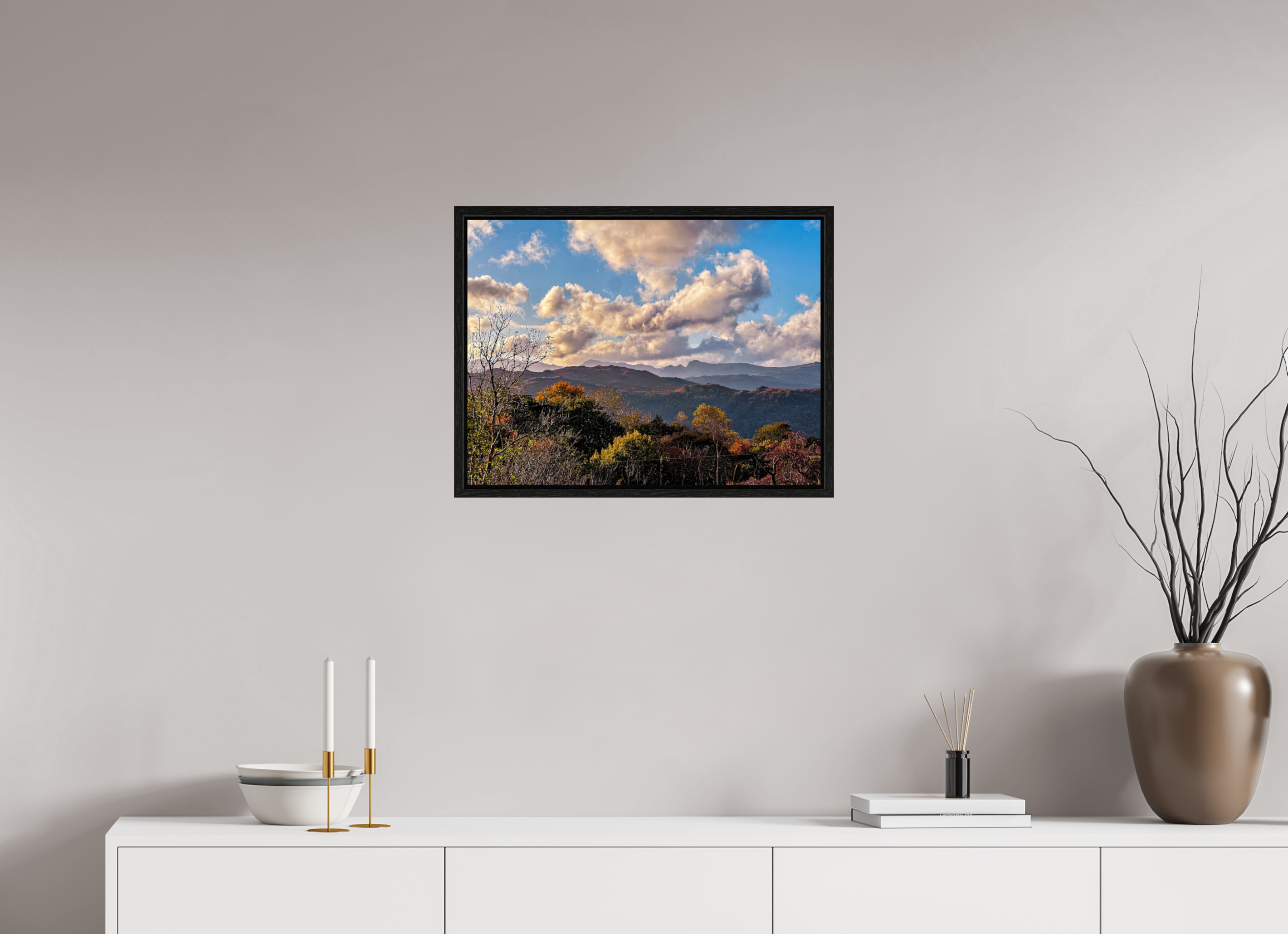 60 x 45 cm, Floater Frame Hill Top on Acrylic Glass